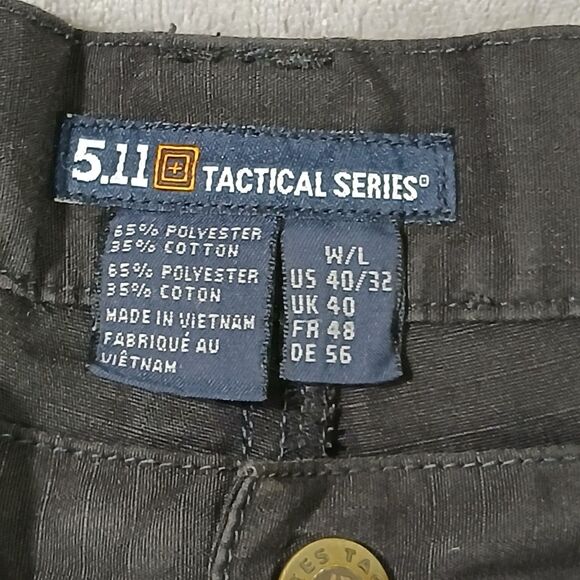 5.11 511 Mens 40x32 Taclite Pro Cargo Pants Black Ripstop Utility Tactical Work - Picture 2 of 11